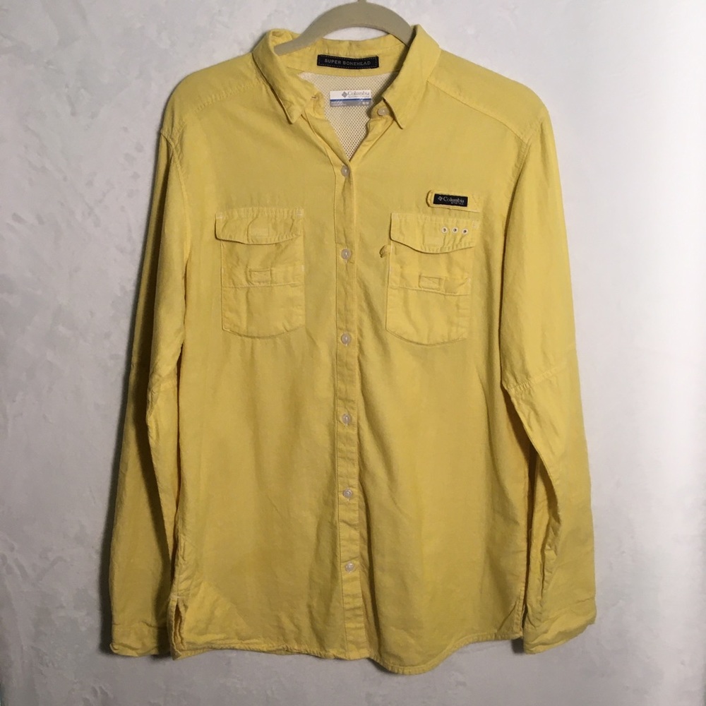 Columbia Super Bonehead Yellow Button Up Shirt